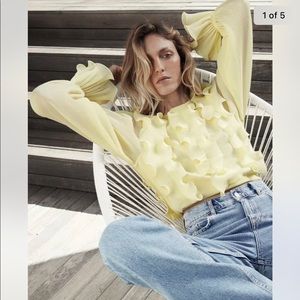 Zara Ruffled Yellow Top